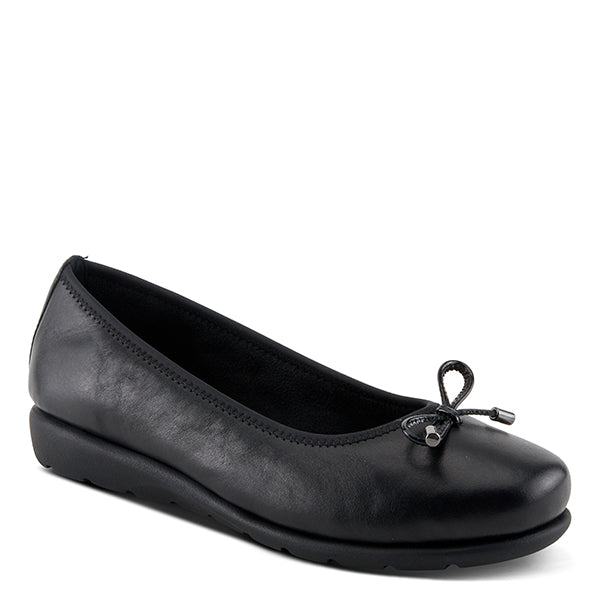 Chesser Black Leather Ballet Flat