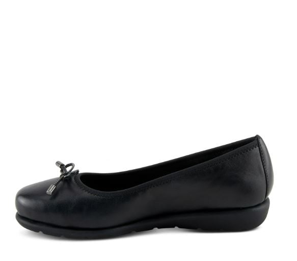 Chesser Black Leather Ballet Flat