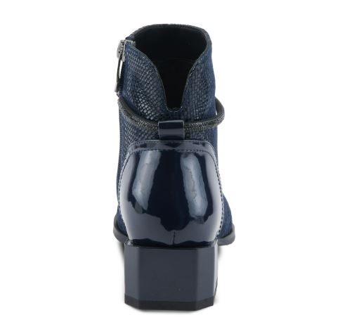 Shelbi Navy Leather Bootie