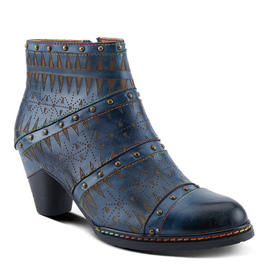 Niobe Navy Leather Bootie