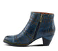 Niobe Navy Leather Bootie