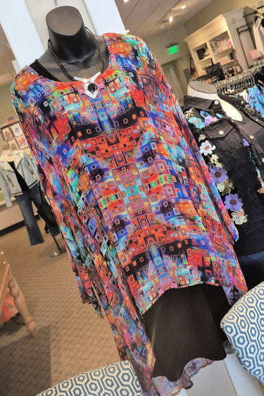 Brightly Colored Hi Lo Sheer Top