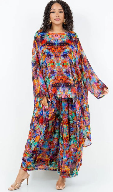 Brightly Colored Hi Lo Sheer Top