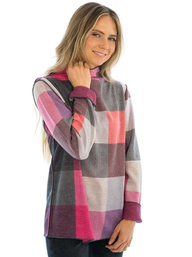 Pink Reversible Check Top