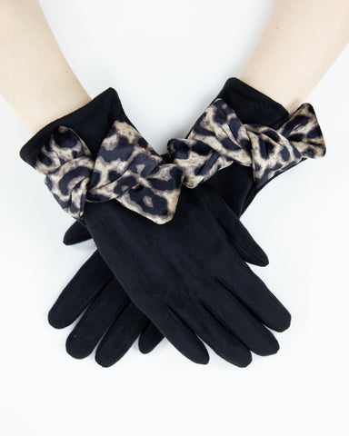 Black Leopard Touchscreen Gloves