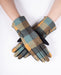 Teal & Gold Plaid Touchscreen Gloves