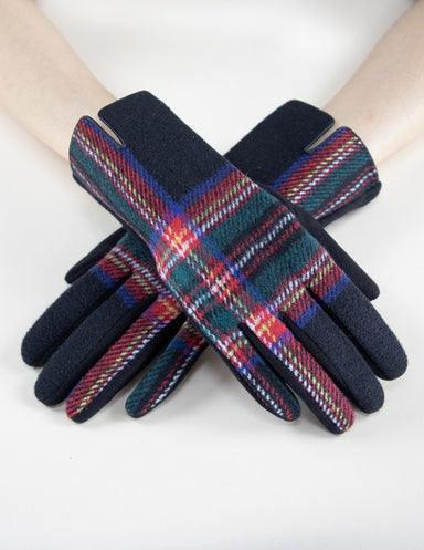 Black Plaid Touchscreen Gloves