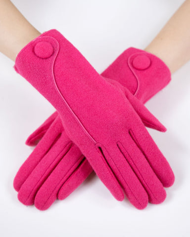 Fuchsia Wool Felted Touchscreen Gloves