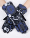 Blue Embroidered Yarn Touchscreen Gloves