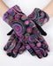 Fuchsia Embroidered Yarn Touchscreen Gloves