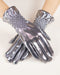 Fancy Luster Smocked Gloves Silver