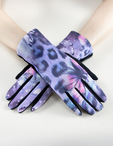 Exotic Leopard and Butterflies Gloves