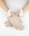 Beige Gloves Faux Fur Cuff & Buckle