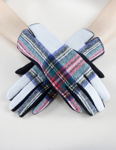 White Plaidberry Gloves