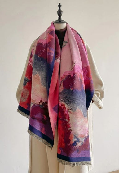 Purple and Blue Abstract Reversible Wrap