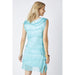 Aqua Silk Ruffle Dress