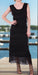 Black Long Silk Ruffle Dress