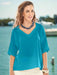 Turquoise Short Sleeve Top