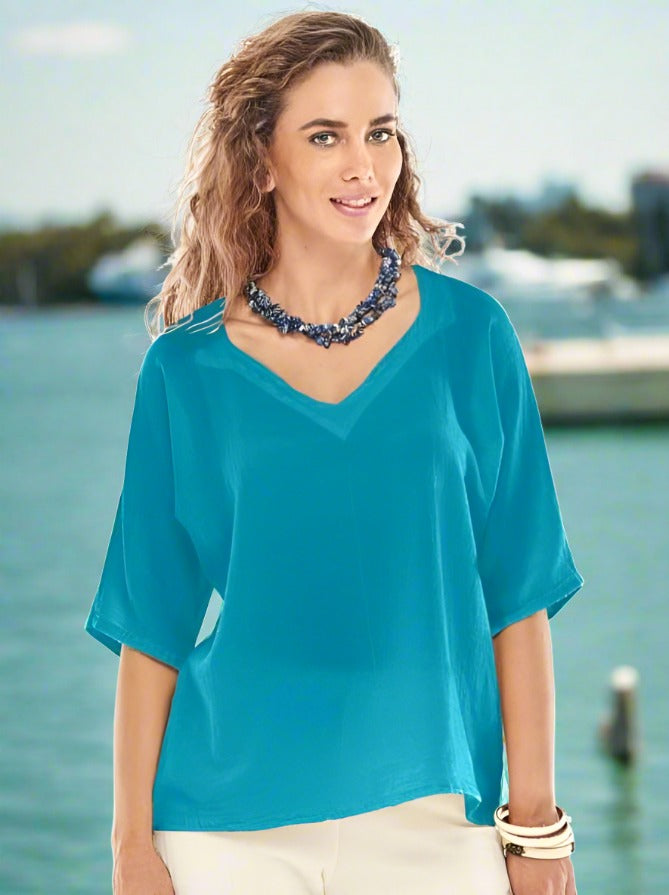 Turquoise Short Sleeve Top