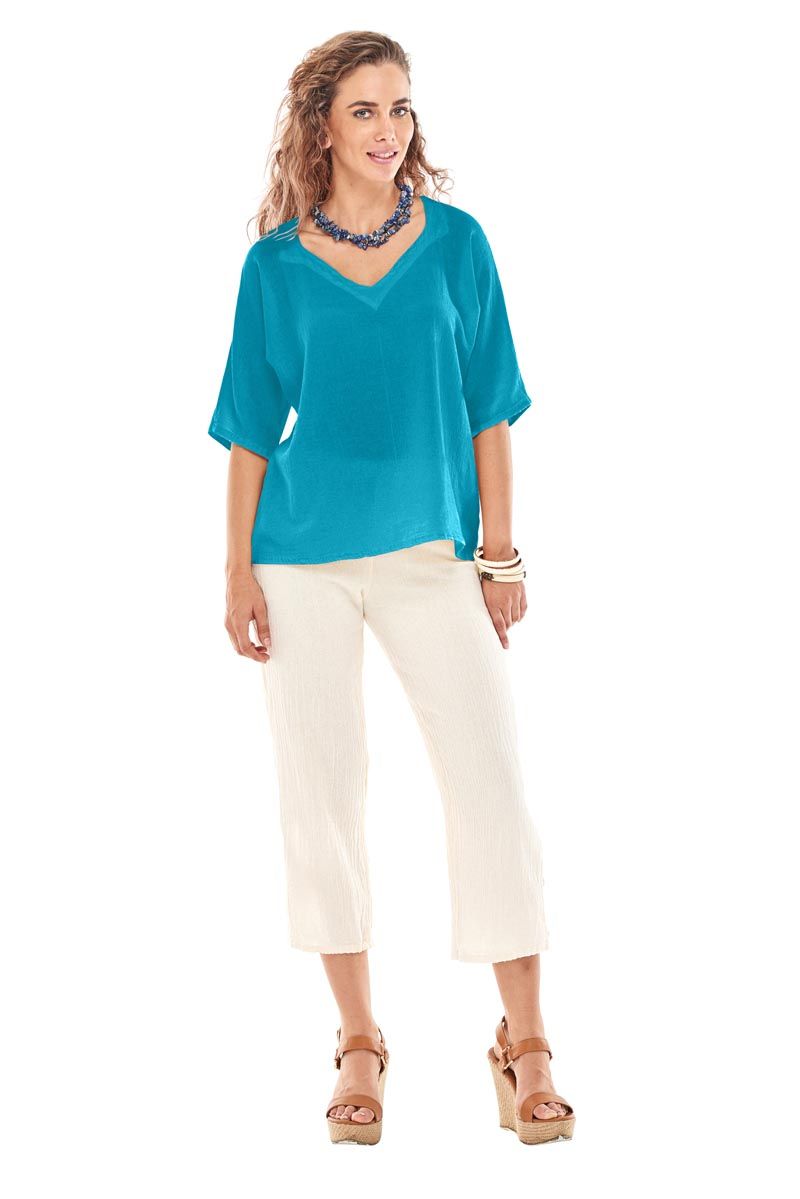 Turquoise Short Sleeve Top