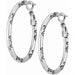 Oval Hoop Charm Earrings Silver