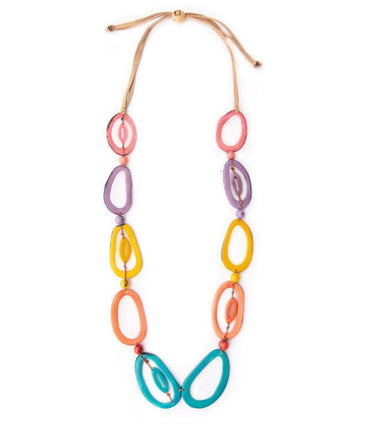 Long Links Multi Color Tagua Necklace