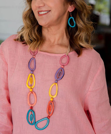 Long Links Multi Color Tagua Necklace