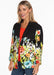 Multi Color Floral Tucked Cuff Jacket