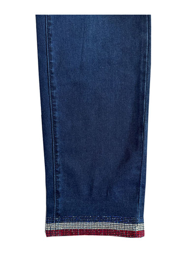 Pull On Jeans Red, White, & Blue Crystals