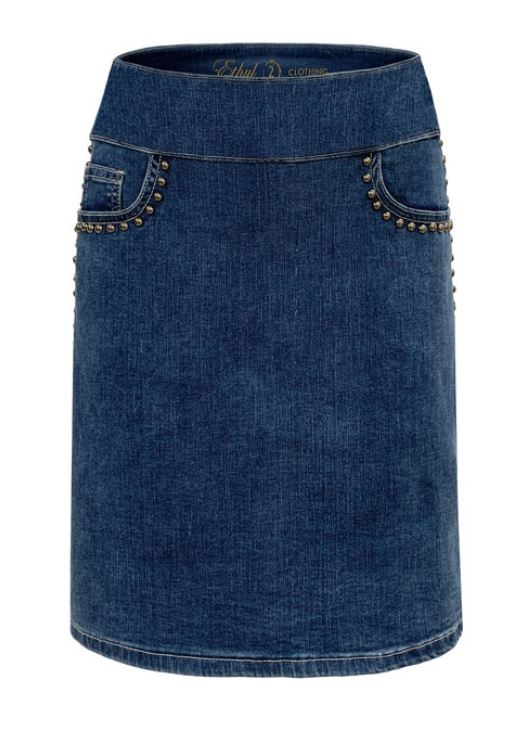 Stud Trim Denim Skirt