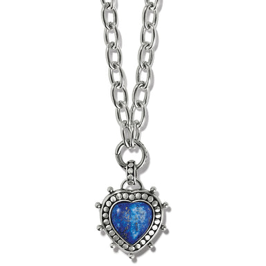 Pebble Dot Hati Heart Necklace Blue