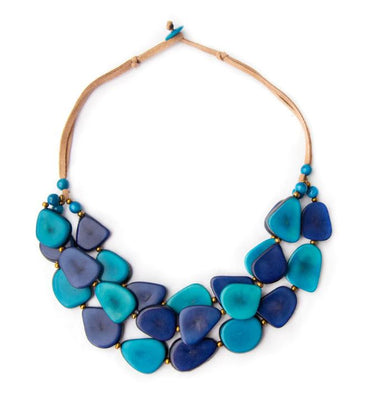 Blue & Turquoise Triple Tagua Necklace