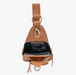 Camel Faux Leather Sling Bag