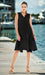 Black V-neck Full Skirt Dress