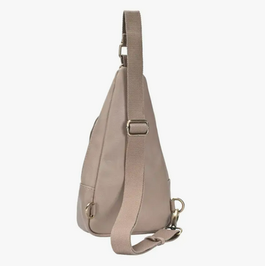 Taupe Faux Leather Sling Bag