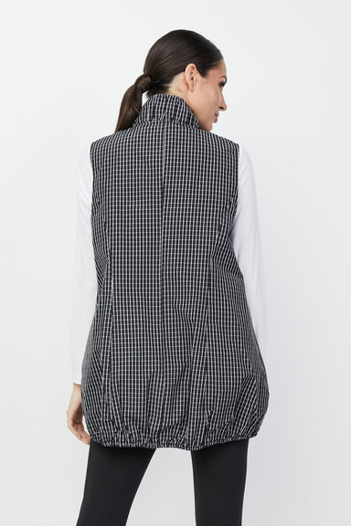 Black & White Grid Zip Vest