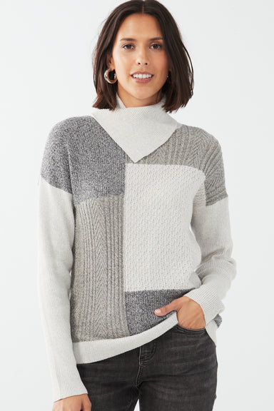 Charcoal Patchwork Cable Sweater