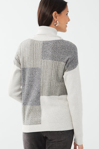 Charcoal Patchwork Cable Sweater