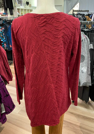 Cranberry Angled Hem Cotton Tunic