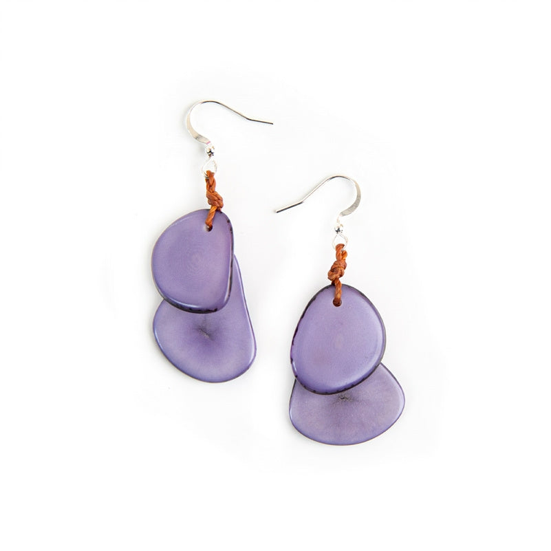 Lavender Tagua Nut Earrings