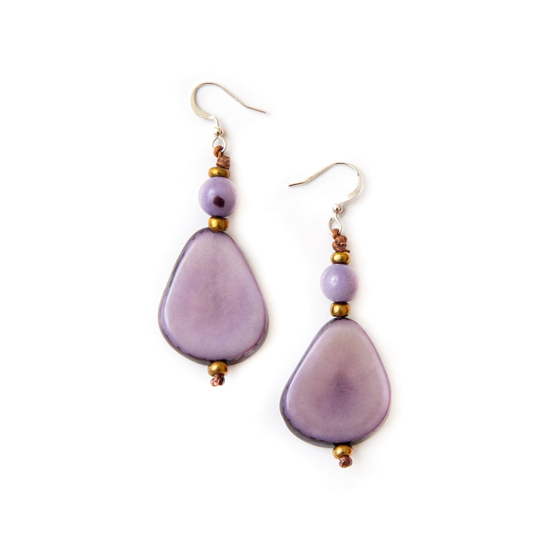 Lavender Tagua Earrings