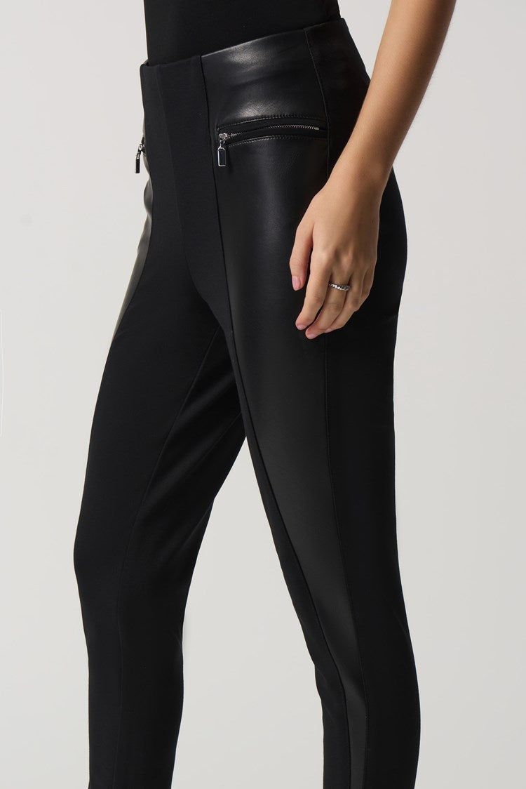 Black Faux Leather Panel Leggings — Fabulous Female Boutique