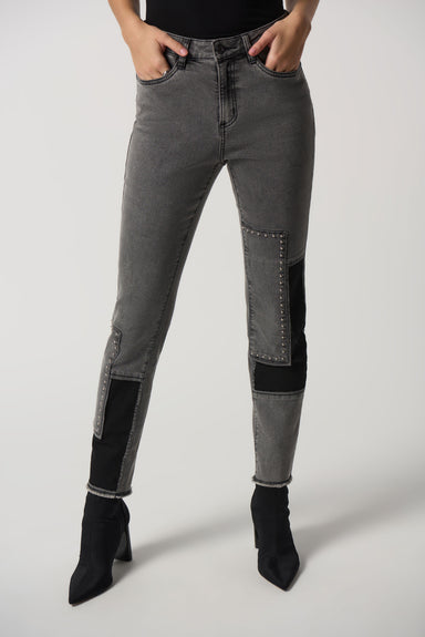 Charcoal Black Slim Fit Cropped Jeans
