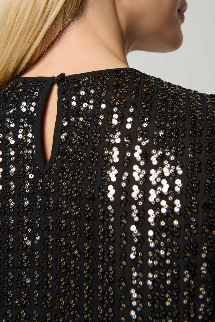 Black and Gold Sequin Boxy Top