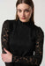 Black Lace Top Puff Sleeves