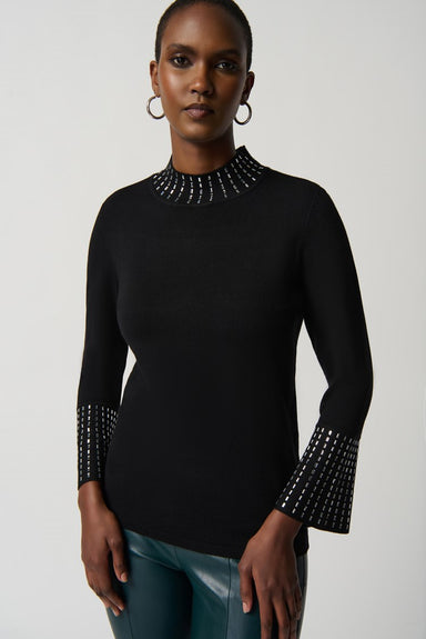 Black Bell Sleeve Sparkle Sweater