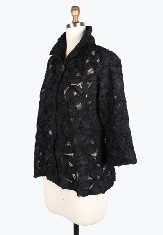 Black Beaded Lace Jacket