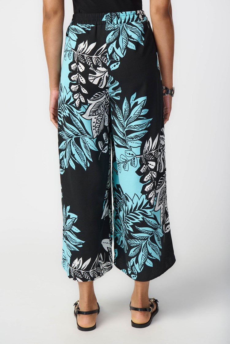 Tropical Print Gauze Culotte Pants
