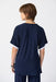 Navy & White Silky Knit Color Block Top