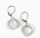 Silver & White Piano Wire Loop Earrings